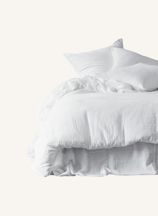 Taies d'oreiller en gaze de coton Mykonos - Set de 2 | Blanc