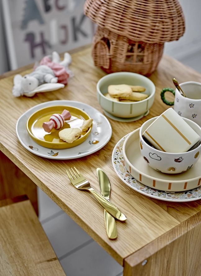 Set vaisselle Agnès en grès | Blanc