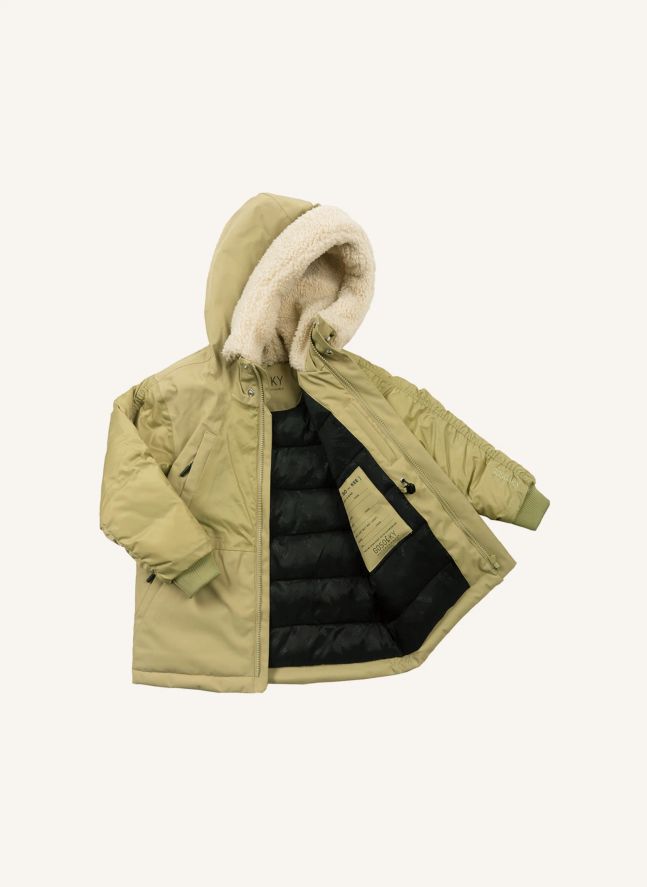 Parka impermeable Funny Frog | Verde Pálido