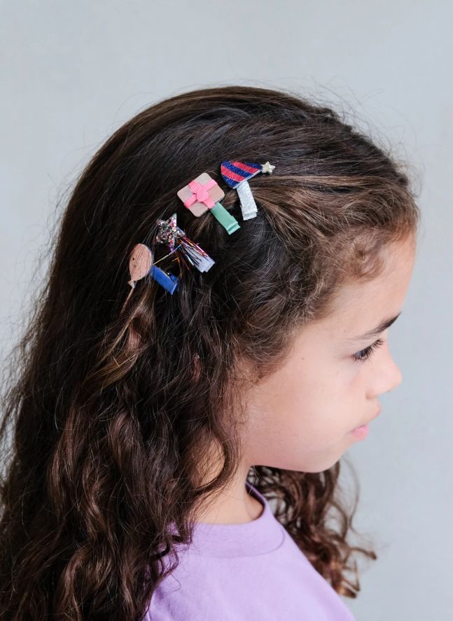 Lot de 8 Mini Barrettes B'day Party | Rose