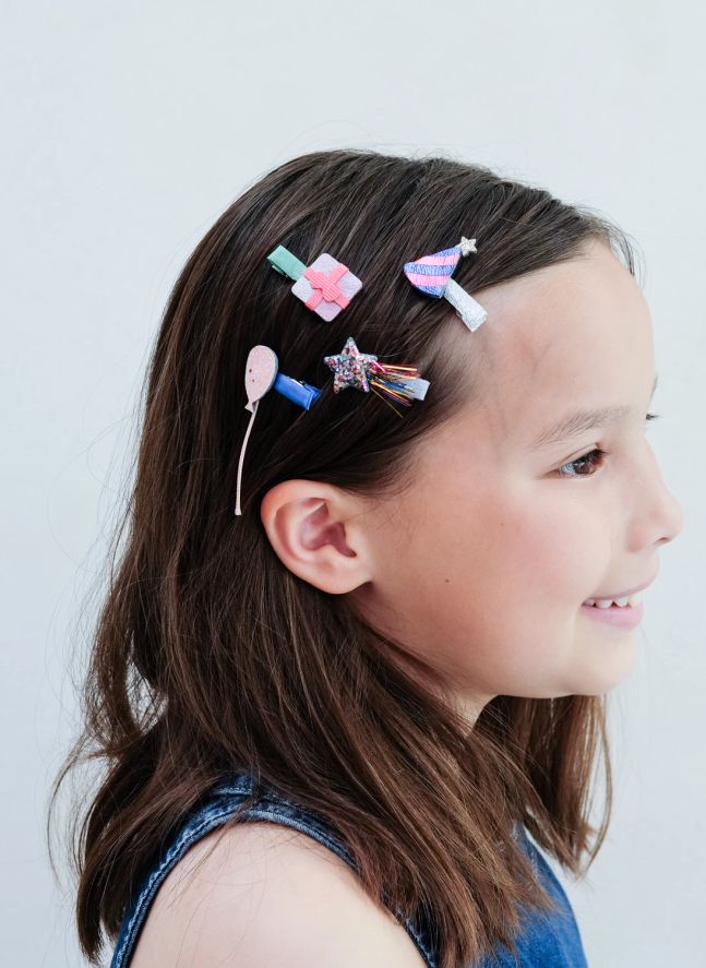 Lot de 8 Mini Barrettes B'day Party | Rose