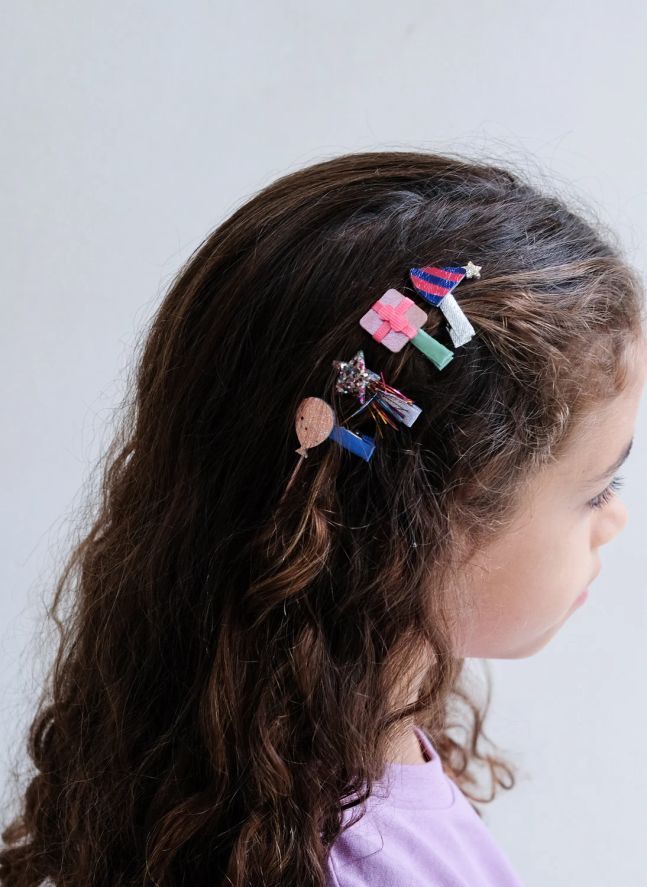 Lot de 8 Mini Barrettes B'day Party | Rose