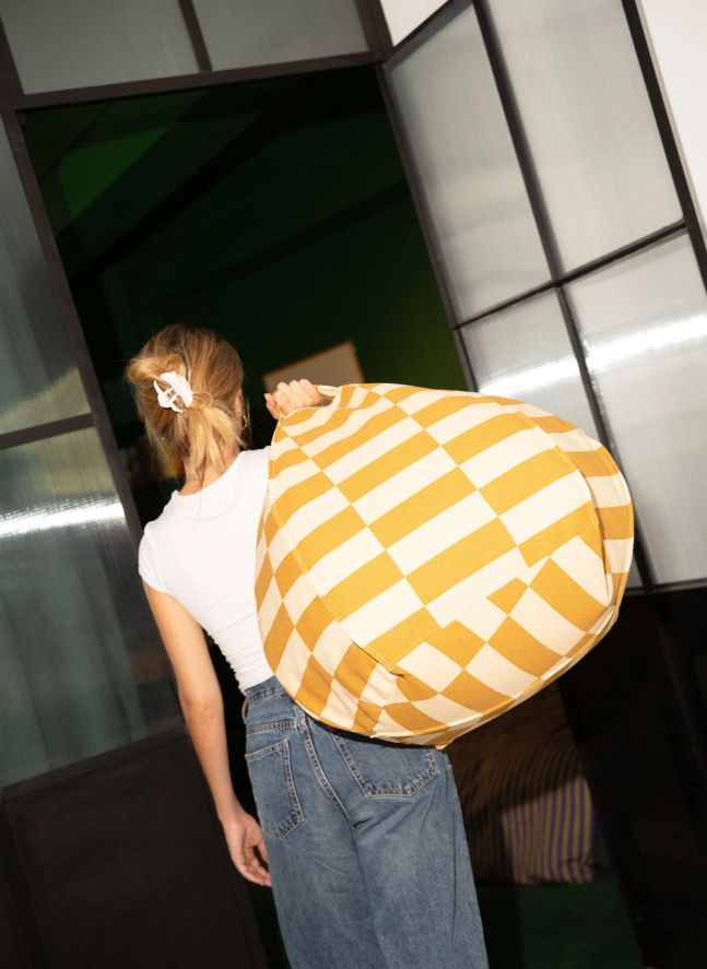 Pouf rond Vibes Tiles | Jaune