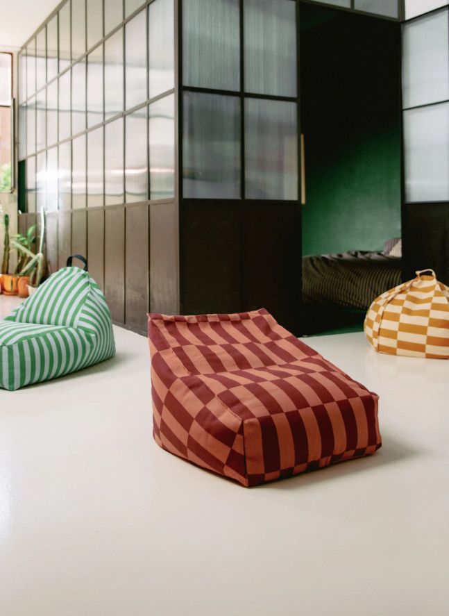 Pouf rond Vibes Tiles | Jaune