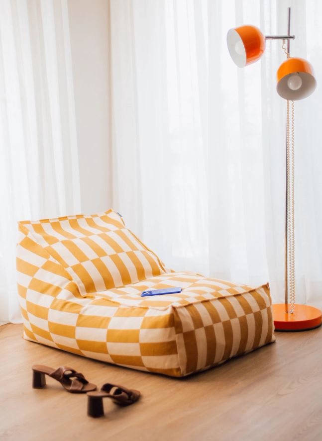Pouf long Vibes Tiles | Jaune