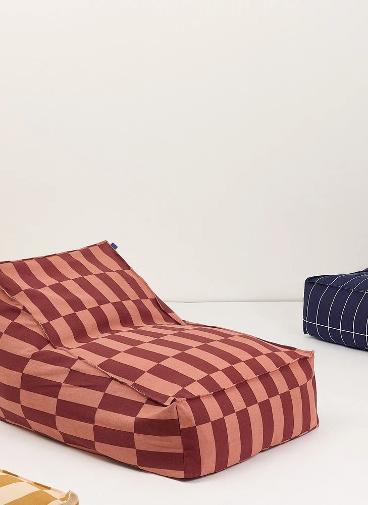 Pouf long Vibes Tiles | Rouge- Image produit n°1