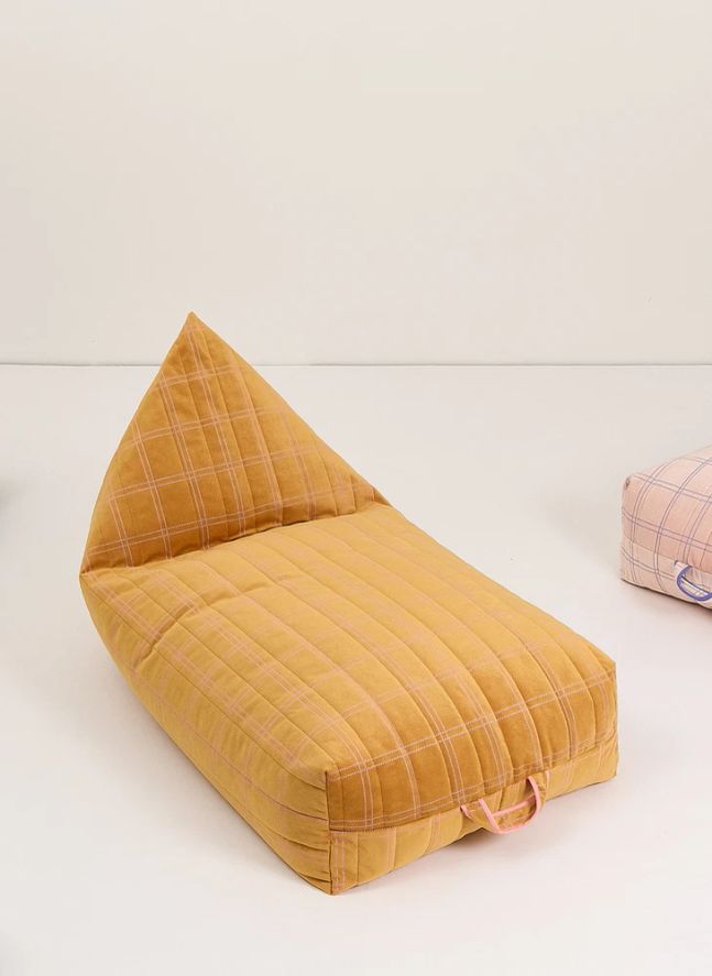 Pouf long Oasis en eco-velours | Rose