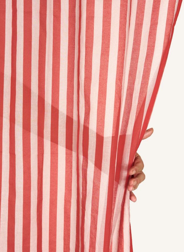 Rideau en voile de coton Wendy Checks | Rouge