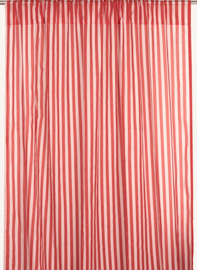 Rideau en voile de coton Wendy Checks | Rouge