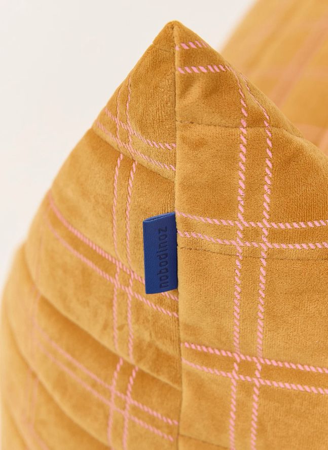 Pouf long Oasis en eco-velours | Rose