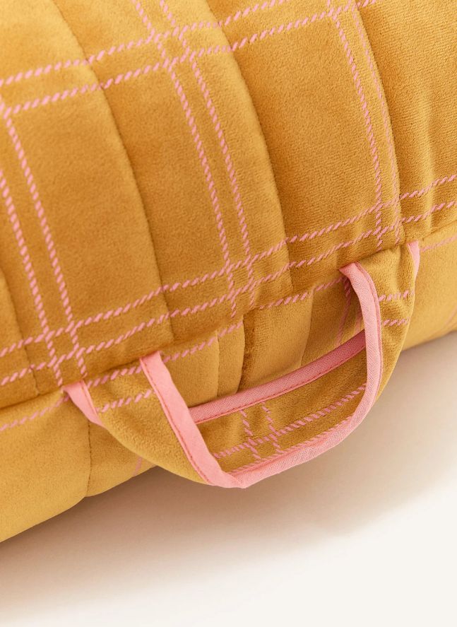 Pouf long Oasis en eco-velours | Rose