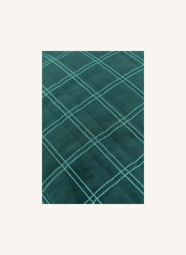 Oasis long pouffe in eco-velvet | Green