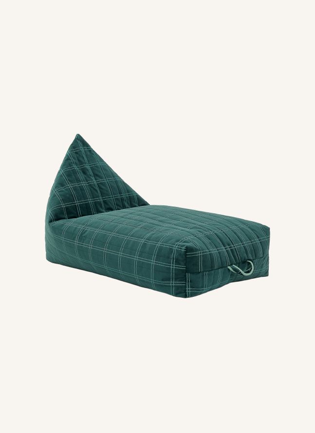 Oasis long pouffe in eco-velvet | Green