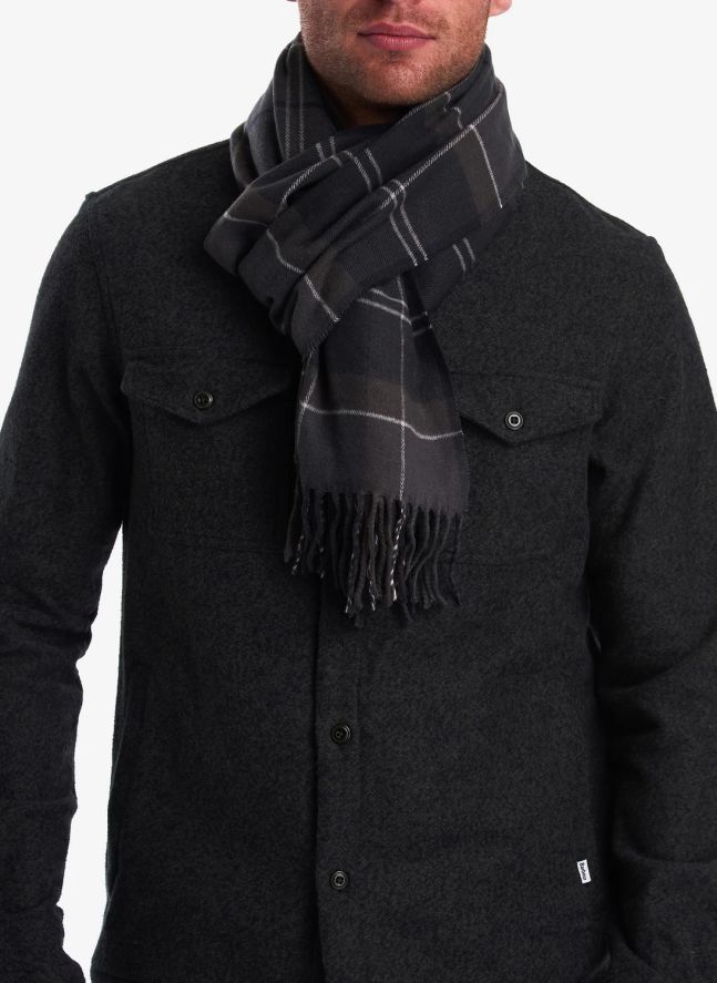 Galingale Tartan Scarf  | Grey blue