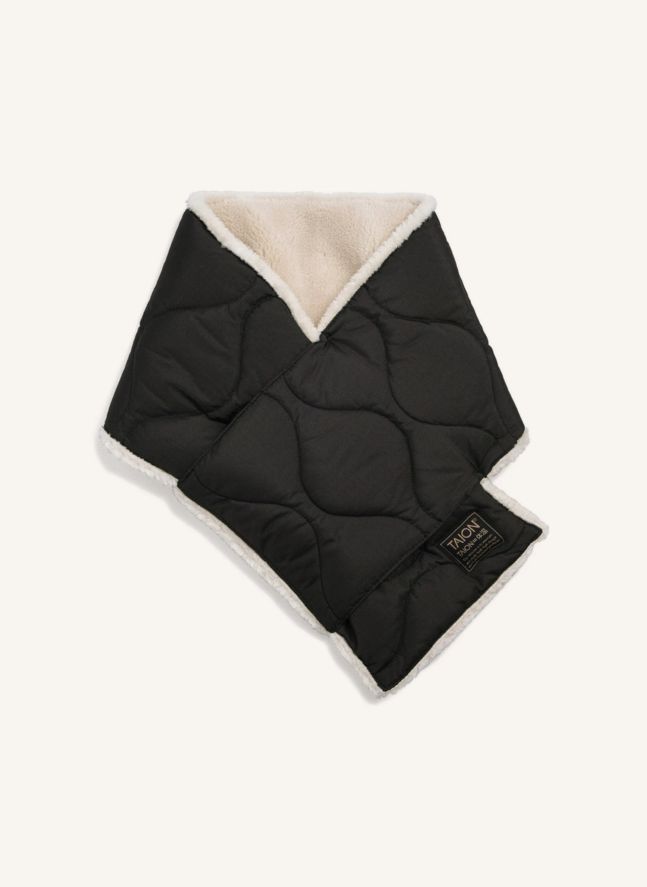 Reversible Down Military Scarf | Noir/Blanc
