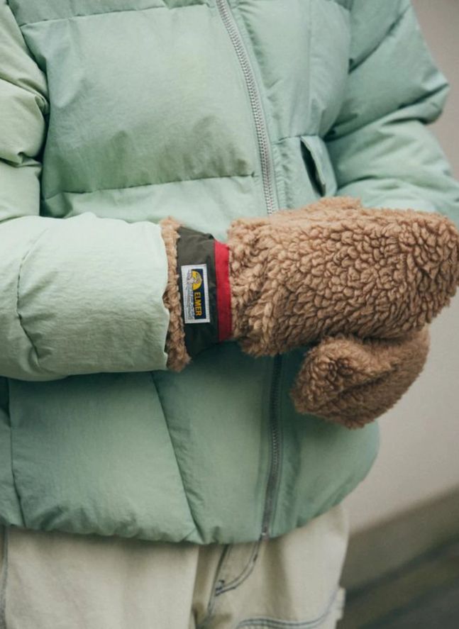 Teddy Wool Mittens | Camel