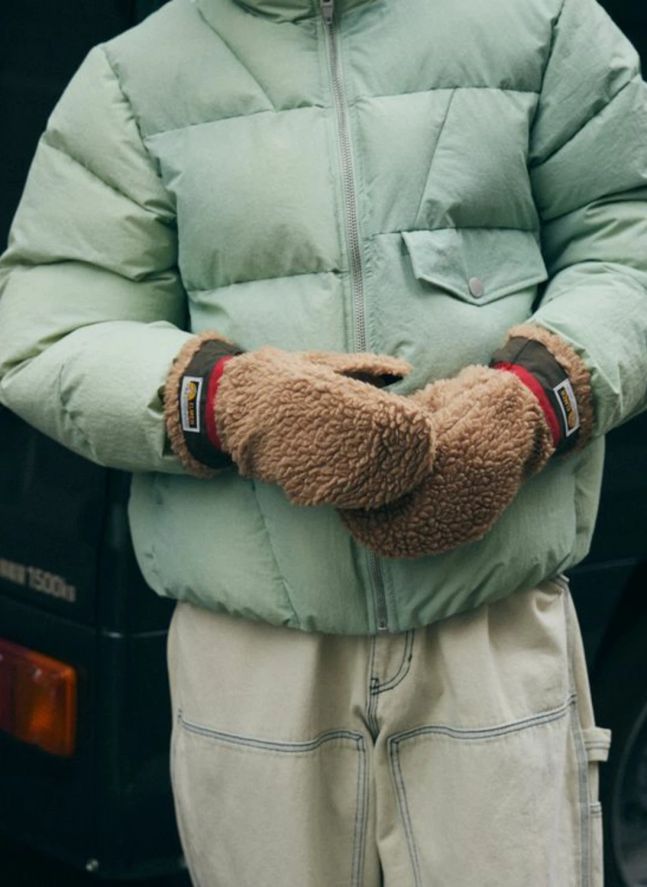 Teddy Wool Mittens | Camel