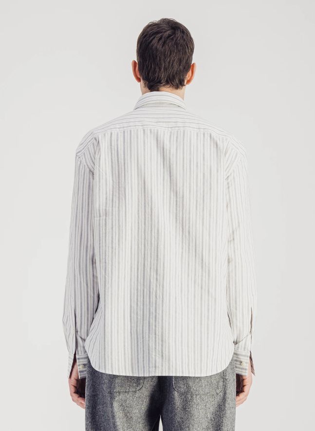Chemise Daily Rayée Popeline de Coton | Gris