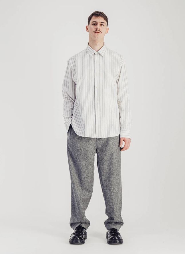 Chemise Daily Rayée Popeline de Coton | Gris