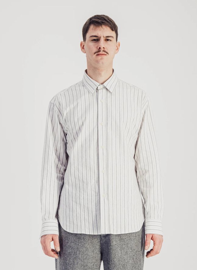 Chemise Daily Rayée Popeline de Coton | Gris