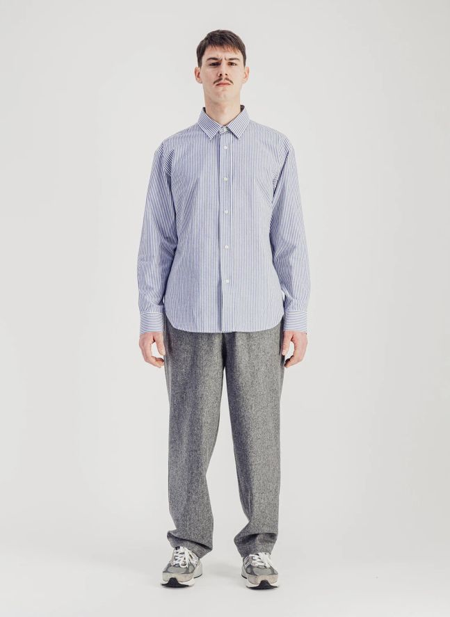 Chemise Daily Rayée Popeline de Coton | Bleu