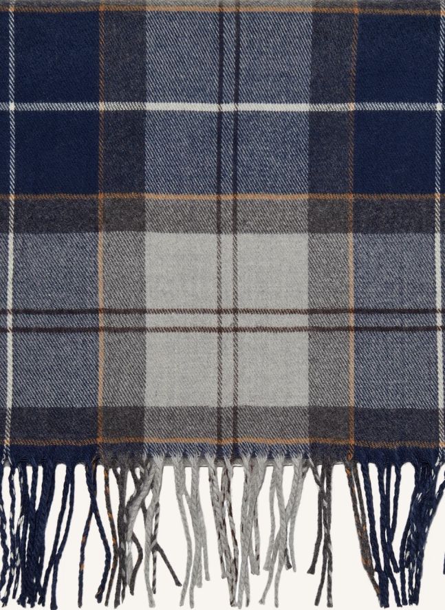 Galingale Tartan Scarf  | Grey blue