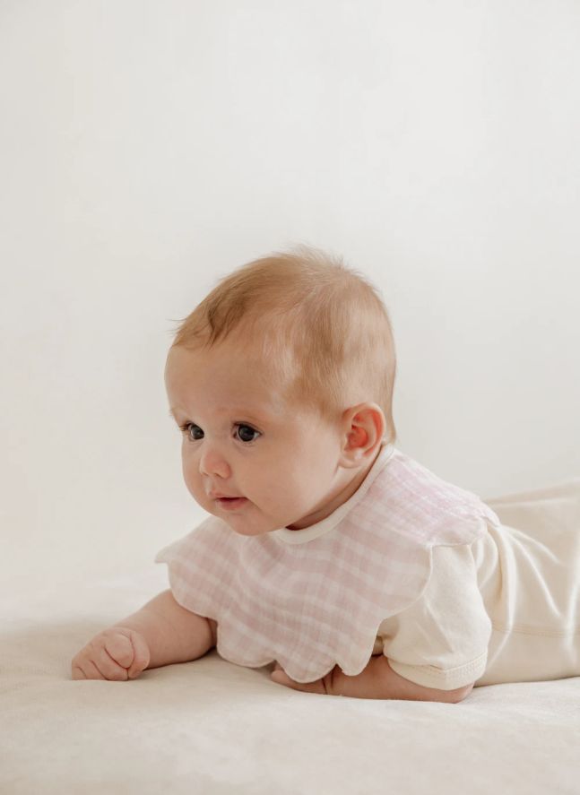 Bavoirs pétale Rosewater en coton bio - Set de 3 | Rose pâle