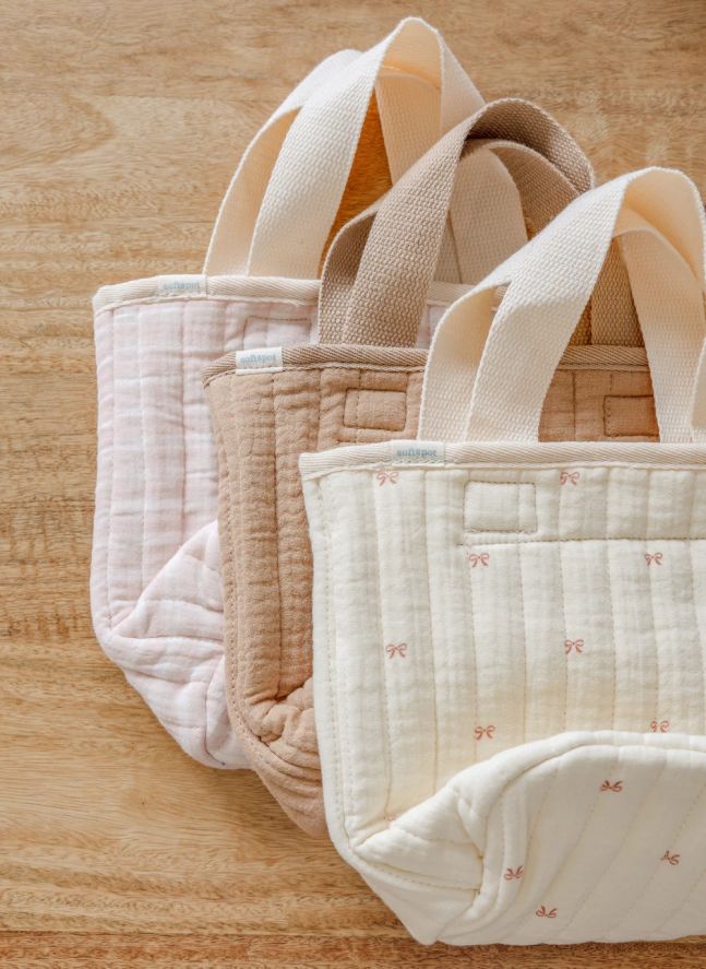 Panier de rangement Ribbon en coton bio | Ecru