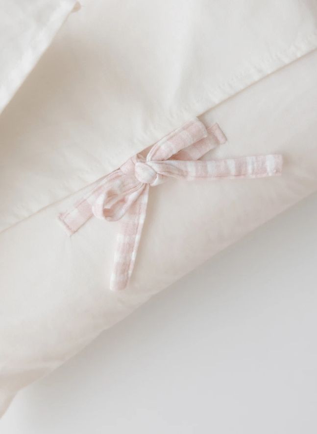 Couverture matelassée Rosewater en coton bio | Rose pâle