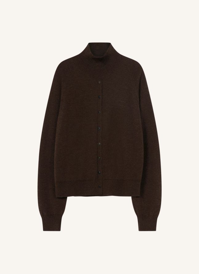 Pull Boutonné Laine Mérinos Extra Fine | Marron