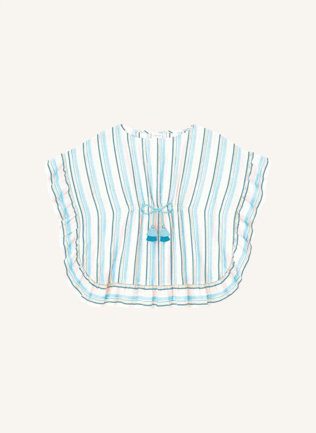 Caftan Bahia Rayé Métallisé | Bleu