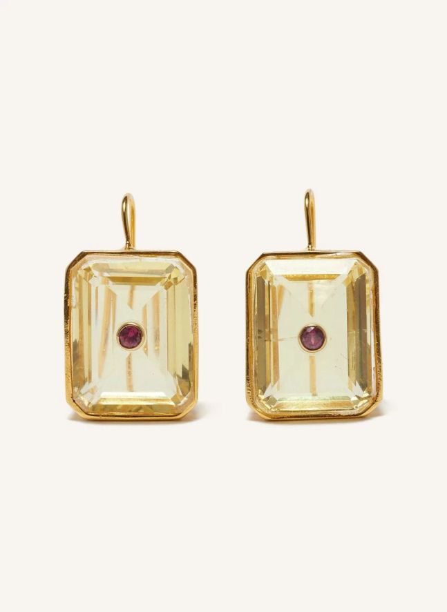 Boucles d'Oreilles Tile | Citrine
