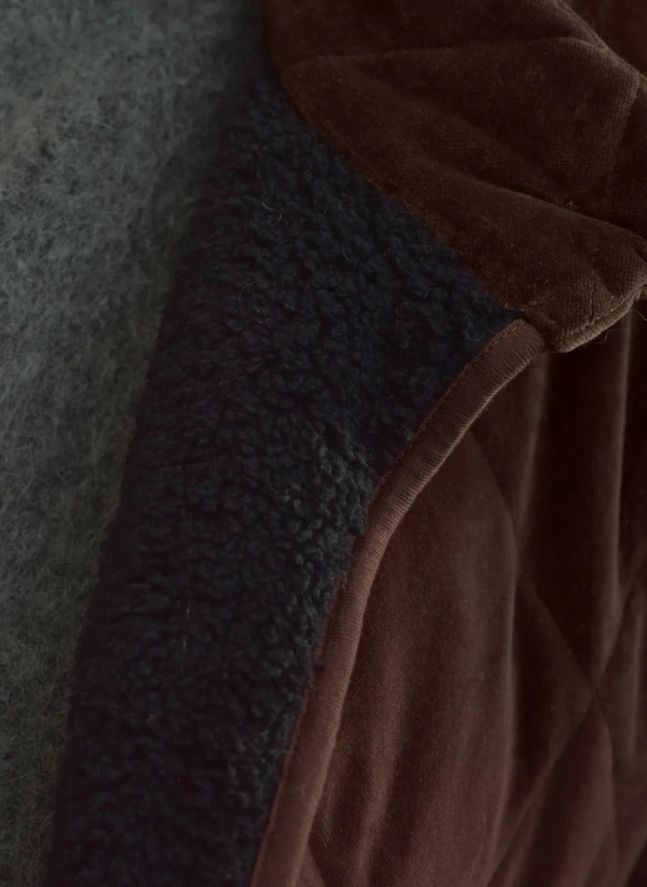 Manteau Matelassée Louisa Velours - Collection Femme | Chocolat