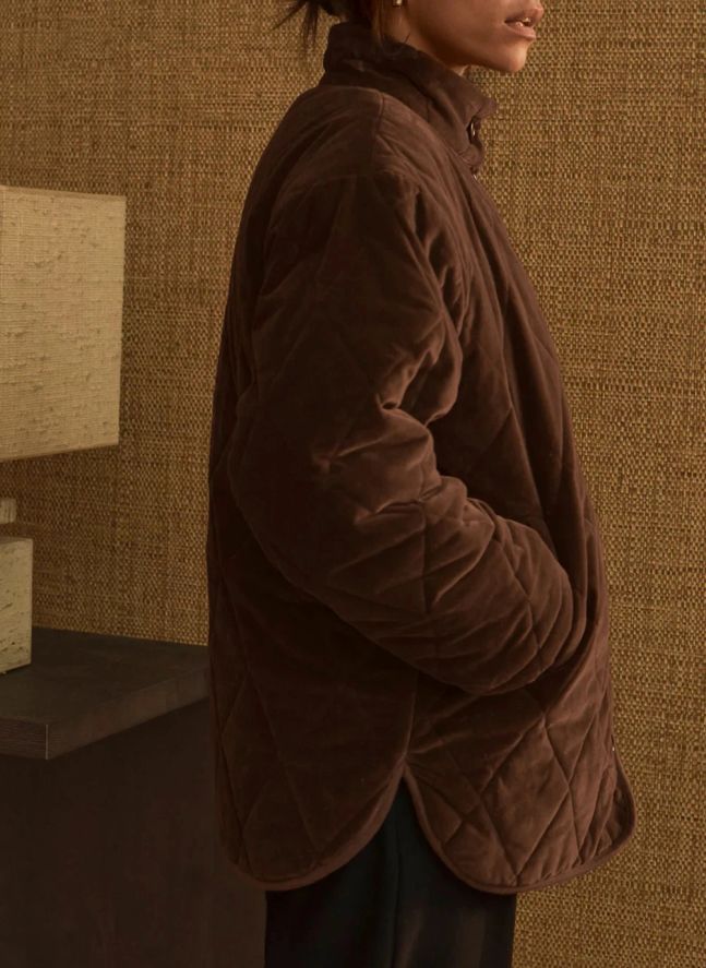 Manteau Matelassée Louisa Velours - Collection Femme | Chocolat