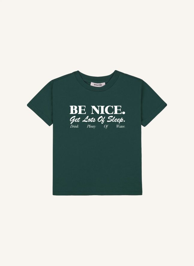 T-shirt Be Nice Coton Recyclé | Vert foncé