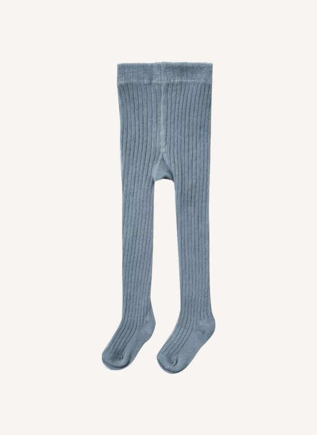 Collant Côtelé Coton Bio | Bleu gris