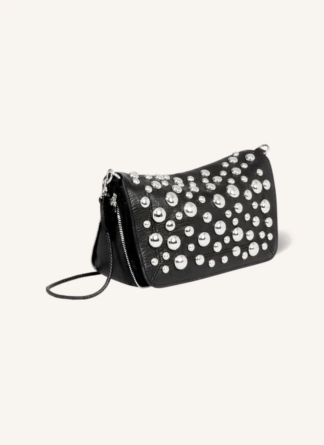Sac Bobi S Chèvre Grainé Silver | Noir