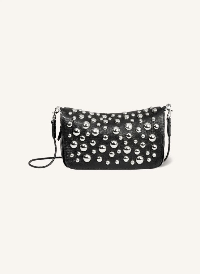 Sac Bobi S Chèvre Grainé Silver | Noir
