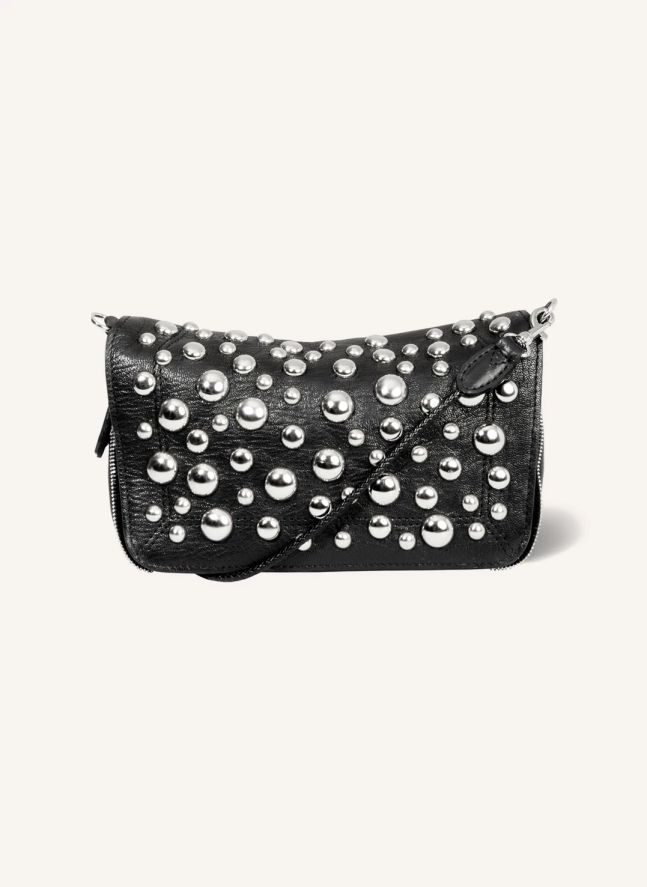 Sac Bobi S Chèvre Grainé Silver | Noir