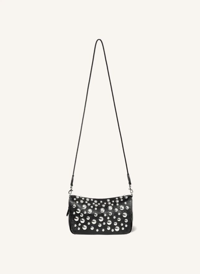 Sac Bobi S Chèvre Grainé Silver | Noir
