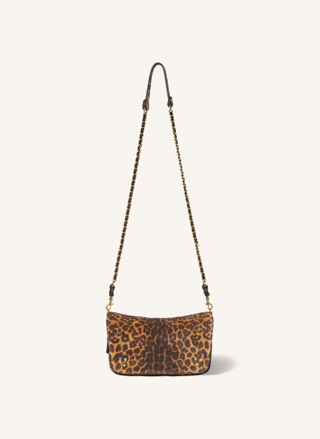 Sac Bobi S Croûte Velours Léopard | Camel