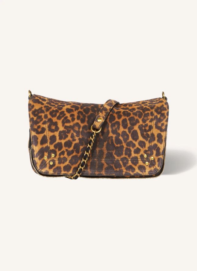 Sac Bobi S Croûte Velours Léopard | Camel