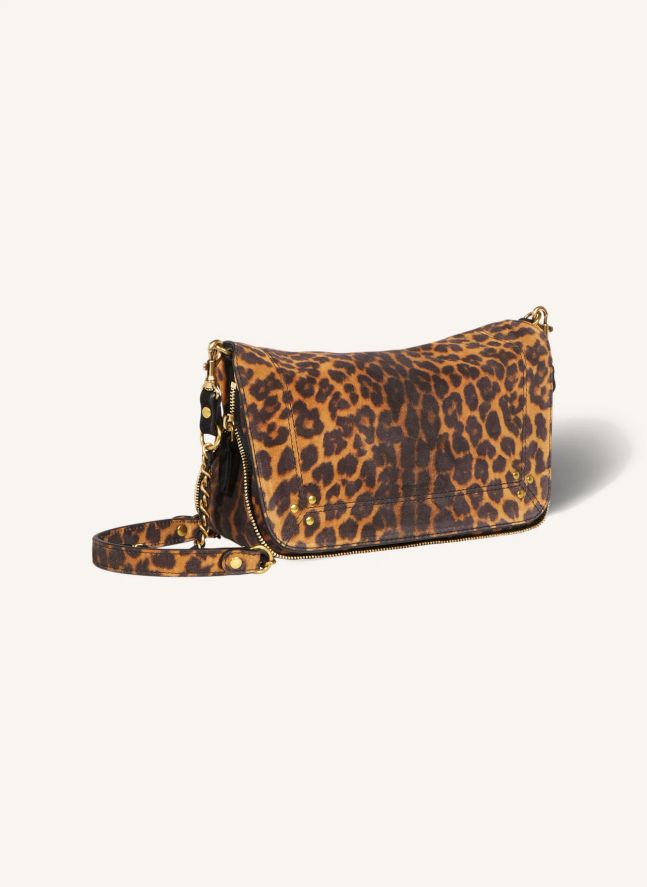 Sac Bobi S Croûte Velours Léopard | Camel