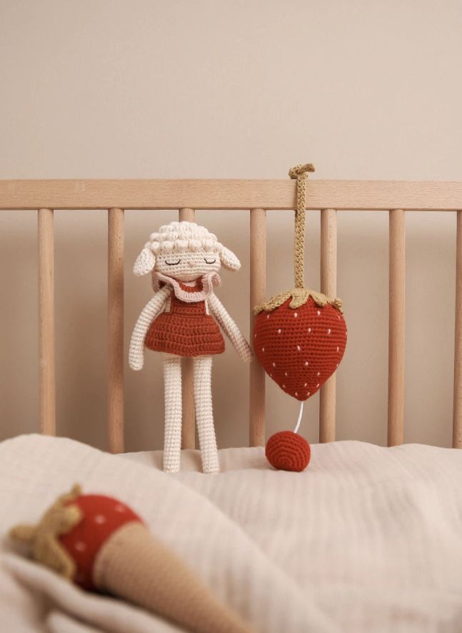 Mobile musical Fraise | Rouge
