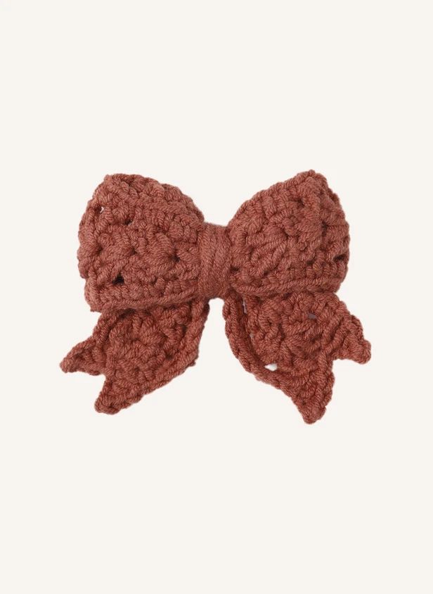 Barrette Nœud Crochet | Rouge Brun- Image produit n°0