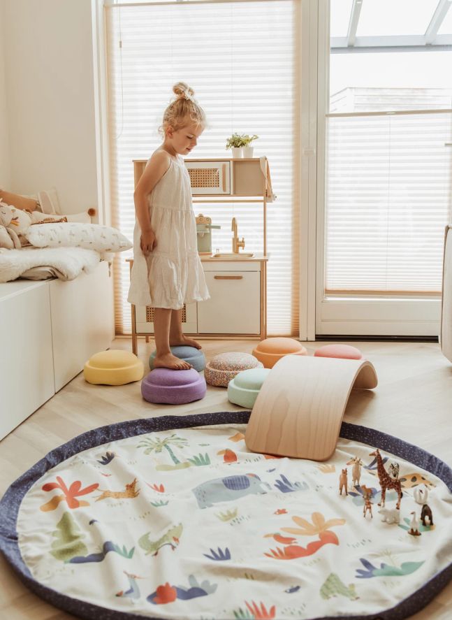 Noomad Puce et Pilou Saco de juegos/alfombra - Play&amp;Go x Moulin Roty | Azul