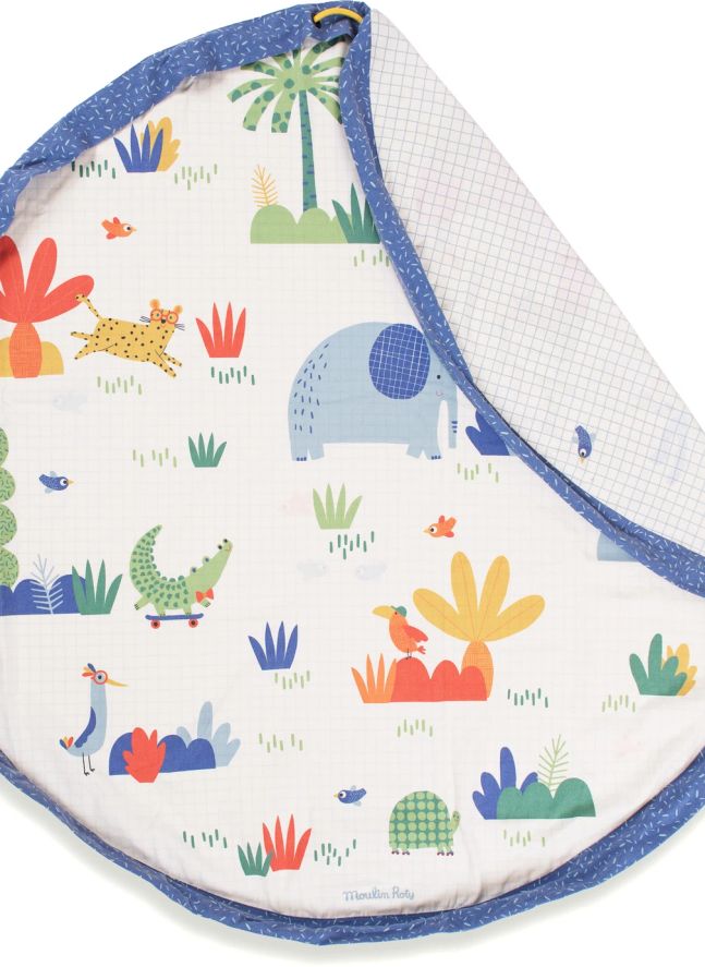 Noomad Puce et Pilou Saco de juegos/alfombra - Play&amp;Go x Moulin Roty | Azul
