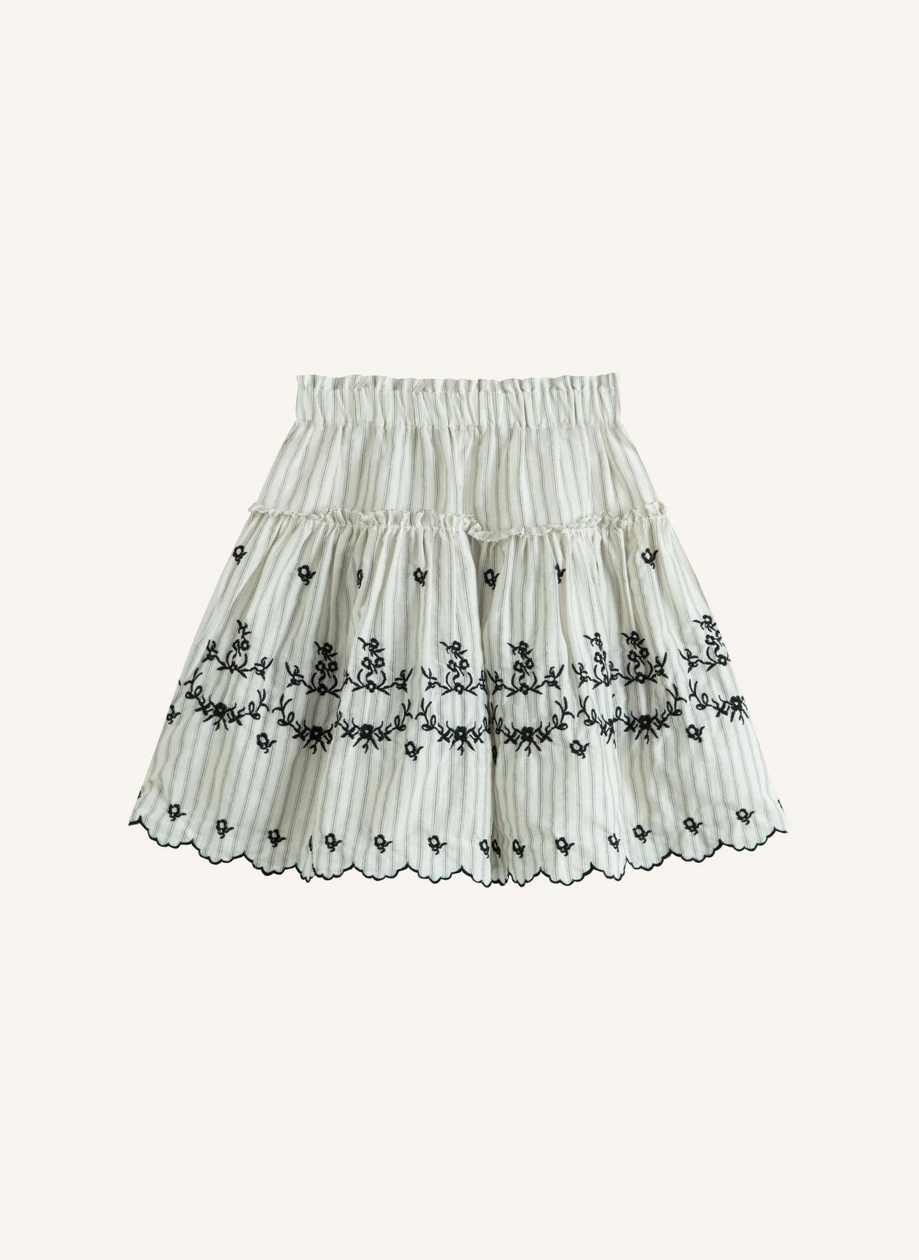 Tatiana Striped Skirt | White- Product image n°0