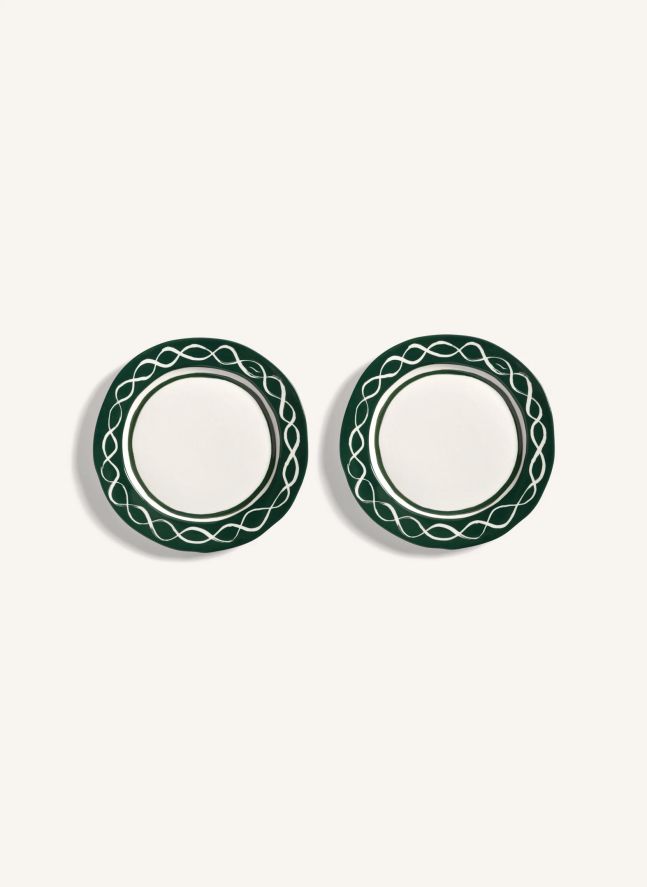 Assiettes en porcelaine Festivo - Set de 2 | Vert