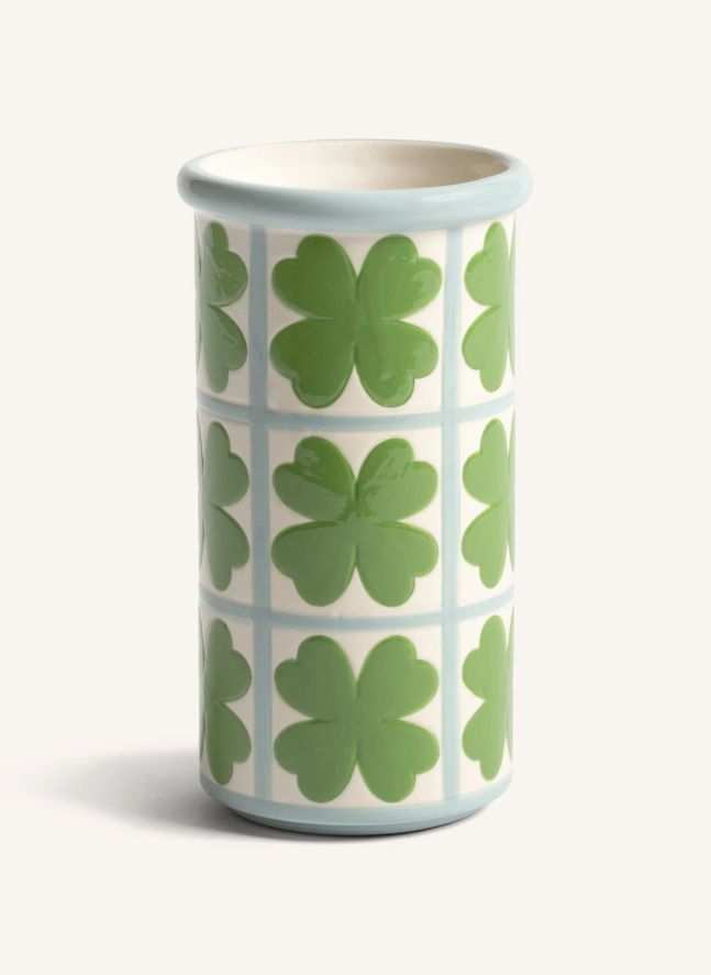 Vase en grès Trèfles | Vert
